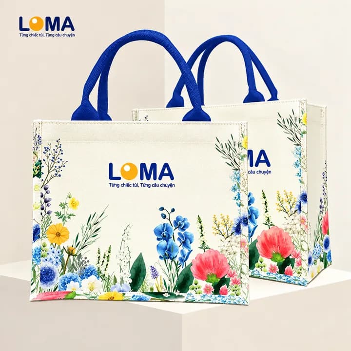 Hoa xanh dương: Họa tiết hoa cỏ màu nước