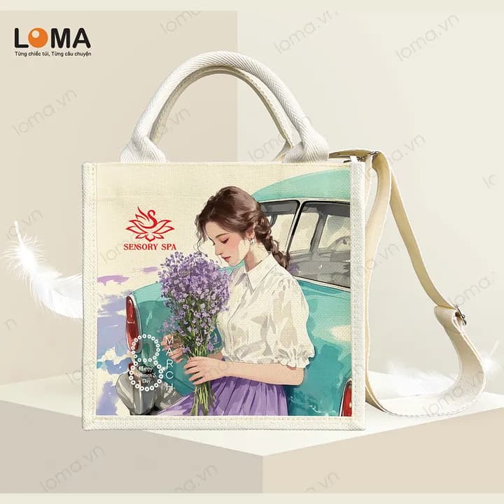 Trắng kem: Cô gái ôm hoa bên xe cổ
